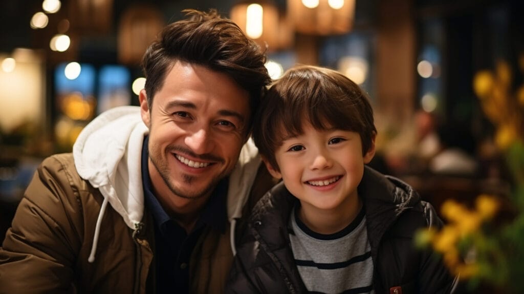 man with child